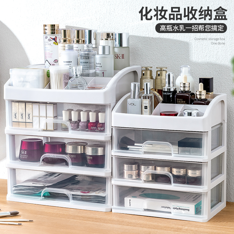 Friendship Dust Resistant Cosmetic Containing Box Desktop Home Large Capacity Makeup Case Makeup Table Putting Skin Care Products Shelf