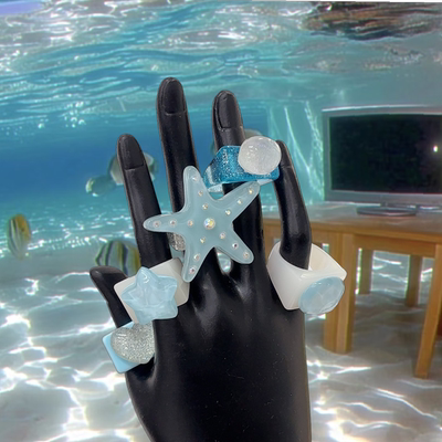 fruitiger aero Dolphin Niche vintage fashionable resin ring y2k Cute Spice Girl ins Style ring