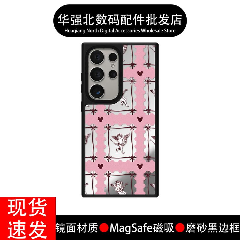 Samsung Mobile Phone Case Magsafe Magnetic New Bow Angel Galaxy S26Ultra Suitable for Samsungs26+ Niche Cartoon S25/S24/S23 Anti-Fall S25Ultra Protective Case