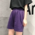 Mùa hè Hàn Quốc INS Harajuku BF gió lỏng thường rắn màu thể thao hoang dã quần short năm quần học sinh nam và nữ quần đùi bò nữ Quần short