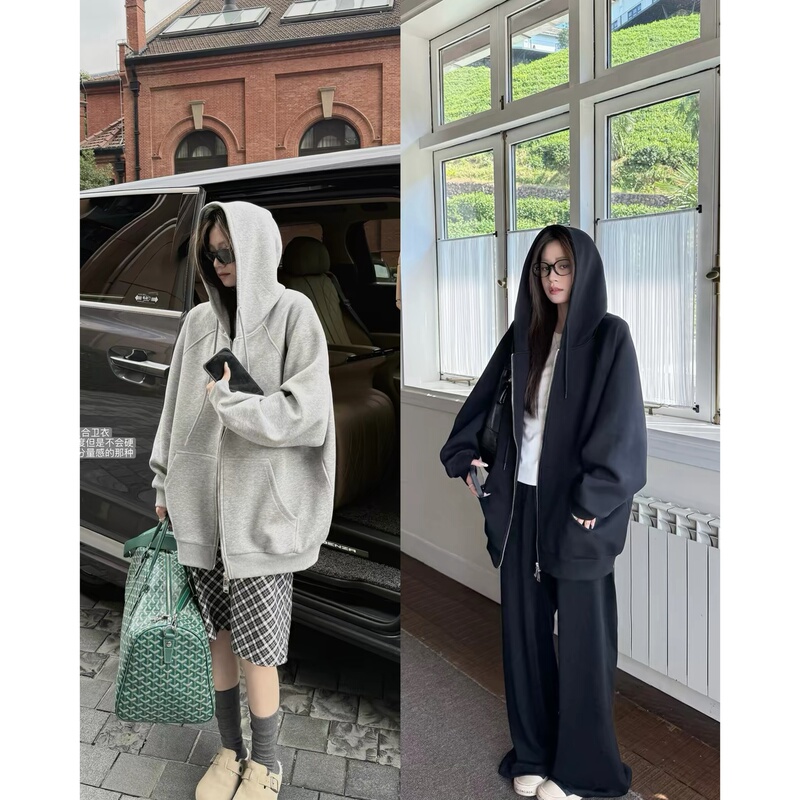 8.18/ "Zodiac Sweatshirt" Autumn B Is Here! Oversized Boyfriend Style Hooded Zip-Up Casual Lazy Sweatshirt Jacket
