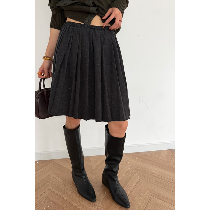 9.18 “Accordion Pleated Midi Skirt” Zhang Ying's Premium Miu Series Pleated Half Skirt, Five-Point Skirt, Academy Pleated Skirt