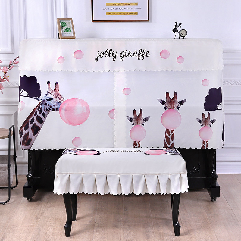 (Piano Decoration) New Giraffe Piano Hood Cartoon Piano Half Cover Half Pack Open Design Violin Top Thickening