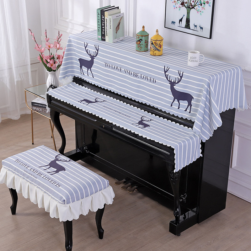 New Piano Three Sets Cartoon Piano Cover Piano Cover Towel Key Geb Han Style Printed Piano Dust Cover
