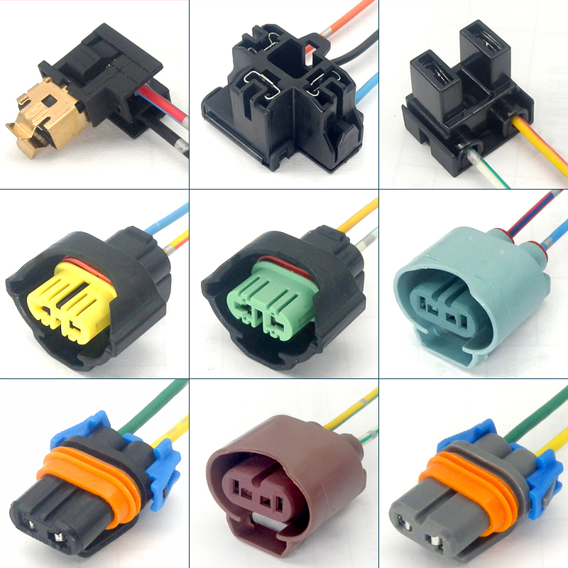 Car Headlight Socket Lamp Holder Low Beam High Beam Fog Light Plug Connector H1H3H4H7H8H11Hb3/Hb4