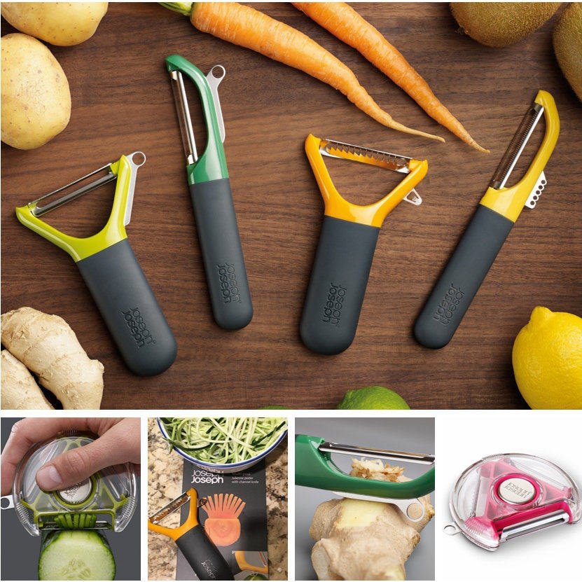 British JosephJoseph imports multifunction stainless steel 3 Hop 1 multipurpose peeler fruit to scrapper knife