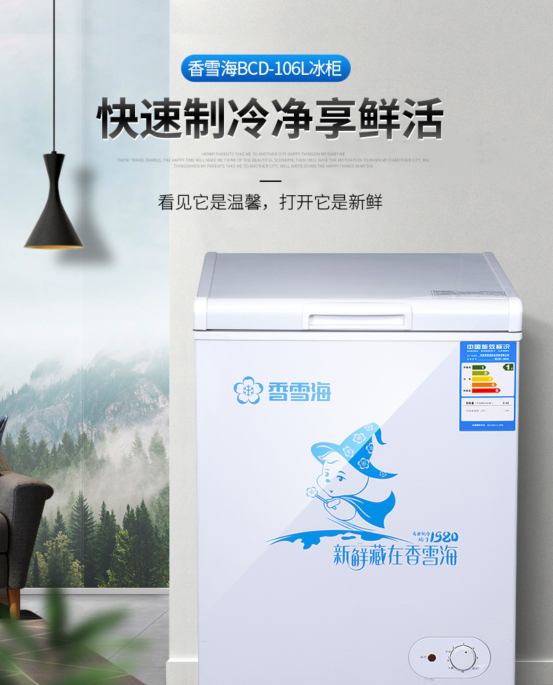 Tủ đông lạnh ngang SNOWSEA / Xiangxuehai BD / BC-106A - Tủ đông tủ đông inverter