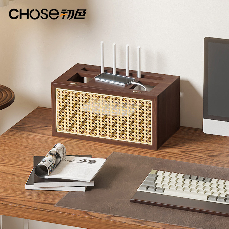 Desktop and Wall-Mounted Router Box Storage Box to Hide Chargers, Data Cables, and Wifi Placement Rack