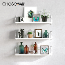 Nordic Wrought iron wall shelf Living room TV background wall decorative partition hanging wall Wall partition shelf