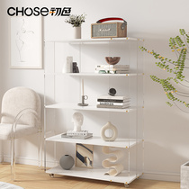First Color Widening Swivel Bookshelf Acrylic Home Display Rack Kitchen Seasoning Ground Shelve White Reading Shelf