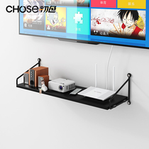 Iron Art Wall Shelf Free Living Room TV Wall Decoration Set-top Box Shelf Bedroom Wall-mounted Finishing Shelf