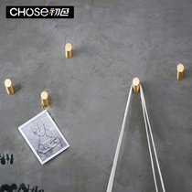 Primary color free hole hook hanging wall Metal brass living room study door back wall Coat cap hook hanging hook sticky hook