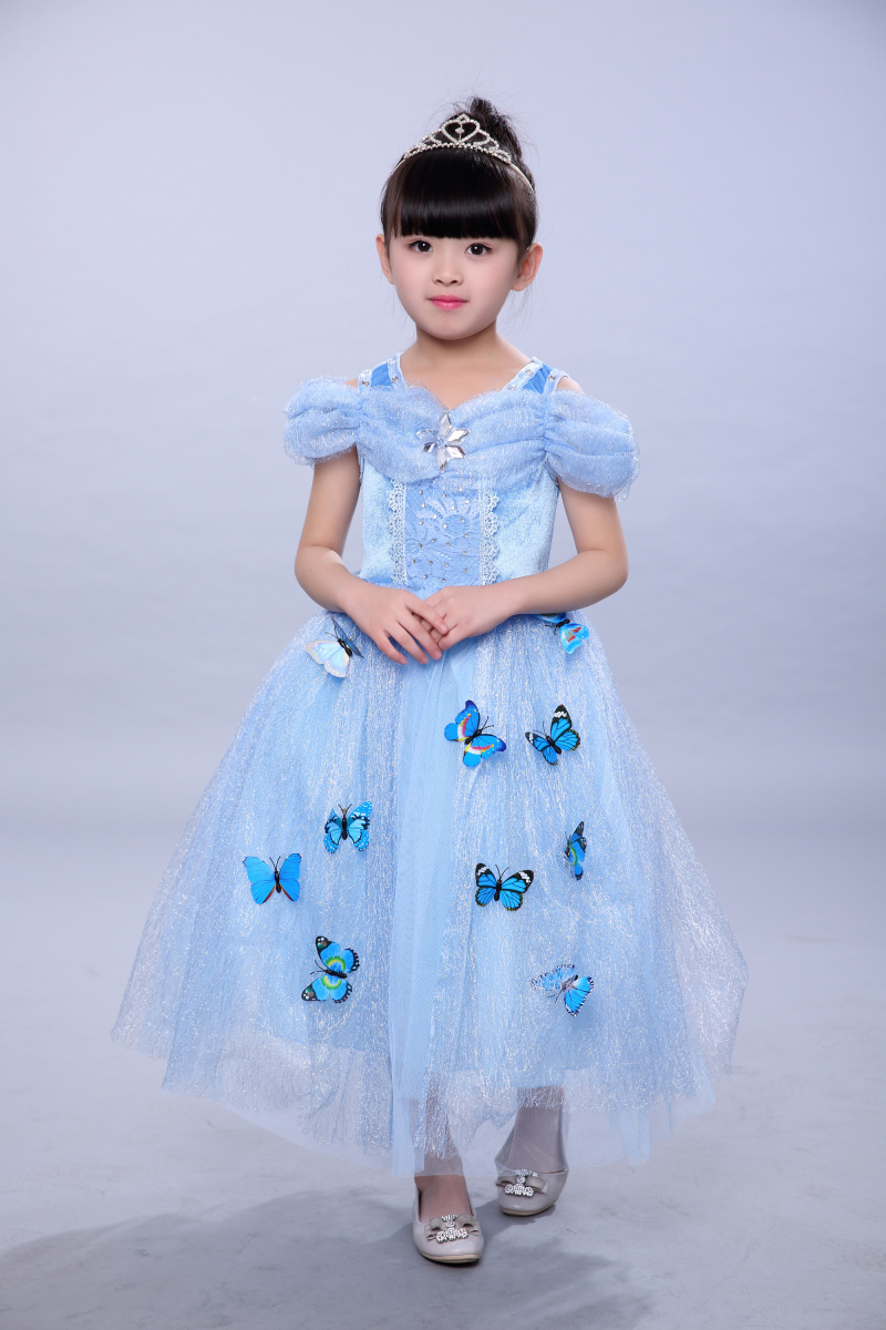 Cô bé lọ lem ăn mặc cô gái ăn mặc váy ice lãng mạn công chúa váy mùa hè trẻ em quần áo trẻ em trang phục váy dài