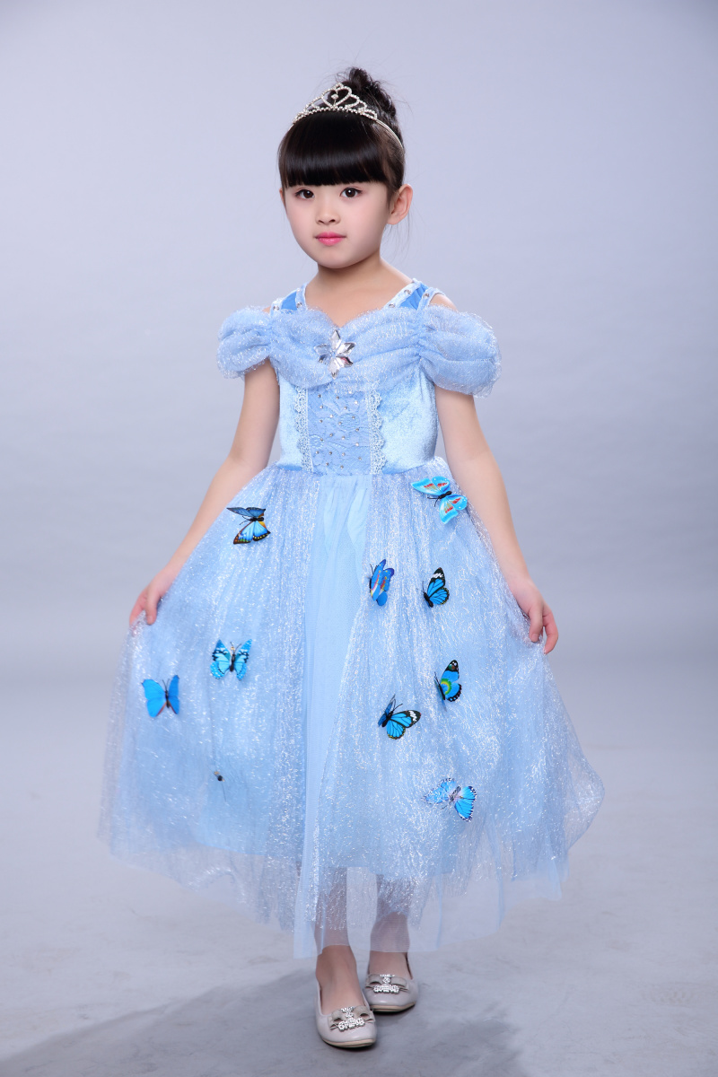 Cô bé lọ lem ăn mặc cô gái ăn mặc váy ice lãng mạn công chúa váy mùa hè trẻ em quần áo trẻ em trang phục váy dài