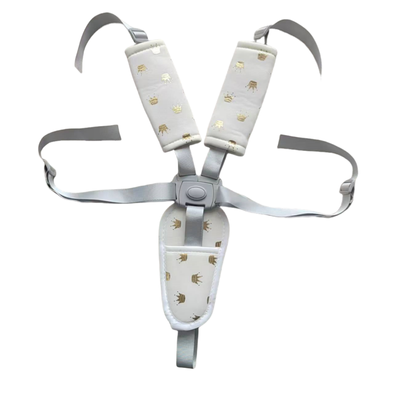 ベビーカーアクセサリー 3点式5点式安全ベルト ベビーダイニングチェアストラップ チャイルドシートストラップ 保護カバー