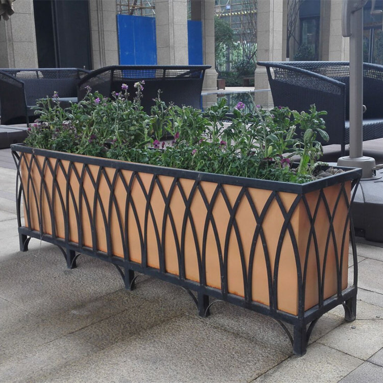 Iron Art Flower Case Outdoor Green Plant Flower Trough Urban Gardening Flower Holder Flower Beds Outdoor Flower Pot Outdoor Flower Garden garden Embalming Flower Pool