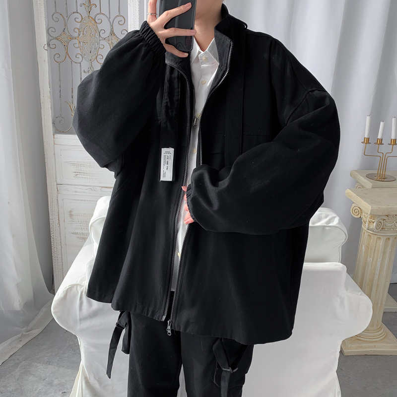 No hat jacket mens tide brand loose Japanese 2020 net red solid color ruffian handsome ins tide wild Hong Kong style couple jacket