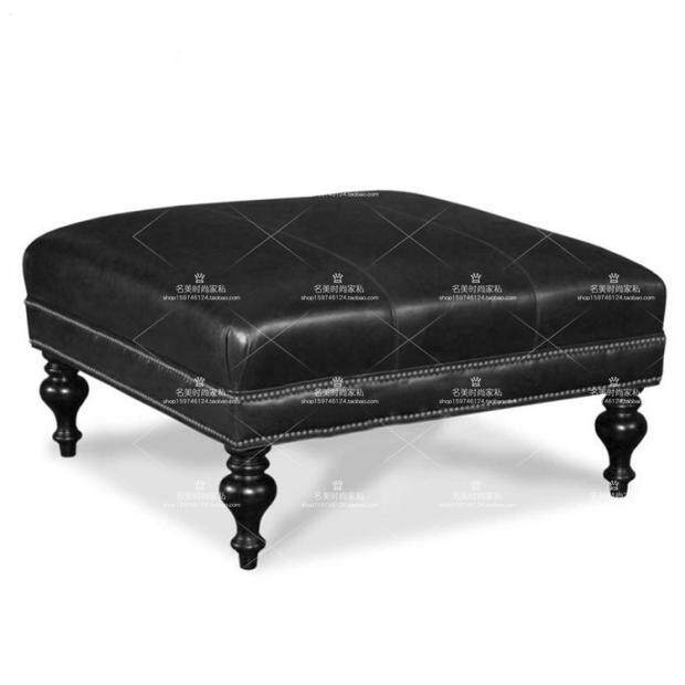 Special offer American minimalist leather shoe stool sofa stool cloakroom shoe store clothing store sofa stool leather art square stool