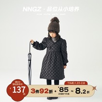 NNGZ girls dress cotton-padded jacket coat 2021 winter clothing new children's cotton padded long skirt foreign style