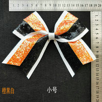 Flower ball cheerleading gym drills orange white blue black shiny butterfly knot hair accessories hairpin haircut full mail offer