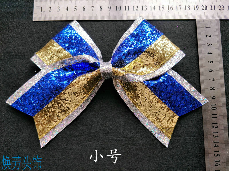 Blue Star silver black and white skill cheerleader sports competition shiny pieces of butterfly heads and hair blossoms