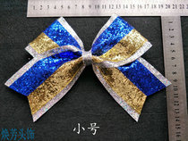 Blue Gold & Silver Black & White Skills Cheerleading Sports Competition Glittering Pieces Butterfly Knot Headwear Hair Accessories Hair Accessories
