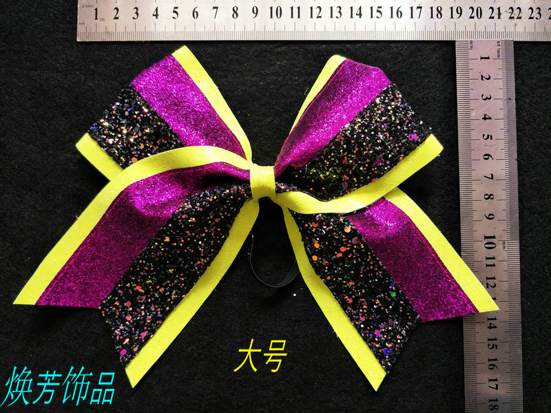 Fluorescent green purple black and white flower ball cheerleading gym gym dance head flower butterfly knot headwear hair decoration hair strap