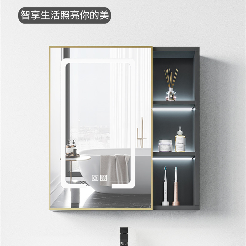 Toilet bathroom mirror hanging wall type toilet toilet smart touch screen with light comb mirror makeup makeup mirror wall hanging