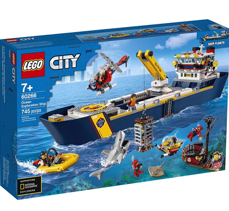 In Stock! Lego City Series 60266 Ocean Adventure Giant Ship Educational Building Block Toy