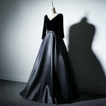 Banquet Evening Dress 2022 New Long length sleeves Long sleeves Annual Meeting Choral dress Gown Hostedresses