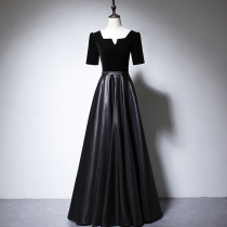Black evening gown banquets 2022 new long and elegant Elegant Sashimi Host Choir Gown Dresses Long Dresses