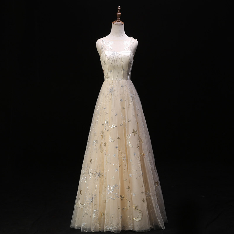 Fashion Evening Dress Lady 2022 New Noble Dinner Meeting Temperament Presenter Big Ruler Slim And Simple And Generous