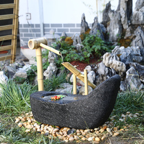Japanese garden water landscape ornaments stainless steel bowl flower stone bowl Outdoor garden Bamboo vintage drip tank basin