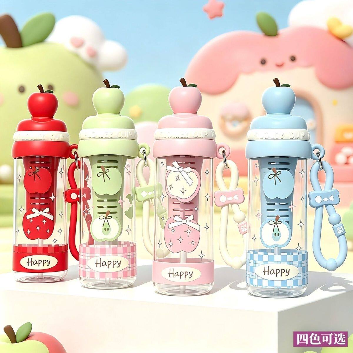 2026 Summer High-Looking Instagram-Style Cup for Girls, Large-Capacity Plastic Cup, High Temperature Resistant, Convenient and Cute Water Cup for Students