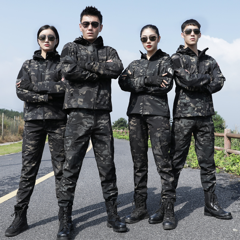 Shield Lang Spring and Autumn Tactical Coats Male Outdoor Military Fans Shark Skin Shirt Jacket Jacket Long Edition Waterproof Battlefield Windbreaker