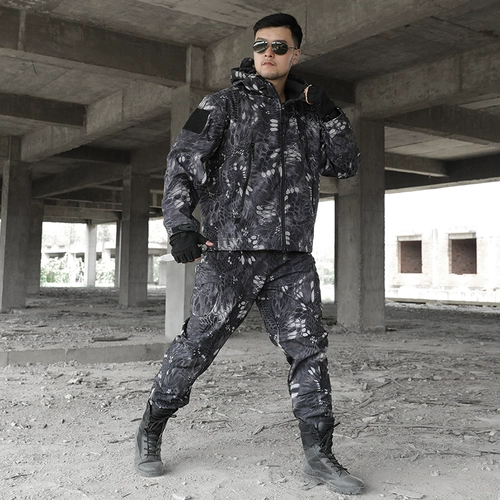 Камуфляжный осенний флисовый комплект, тактическая куртка