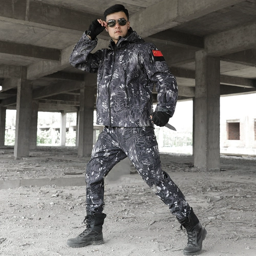 Камуфляжный осенний флисовый комплект, тактическая куртка