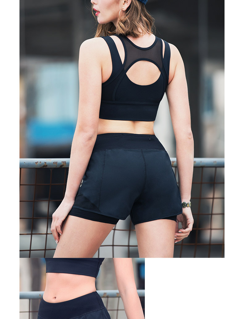 Quần short thể thao nữ chạy hè giả hai mảnh quần short thể dục chống sáng lỏng Quần short yoga nữ nhanh khô - Quần thể thao quần chạy bộ nam 2 lớp