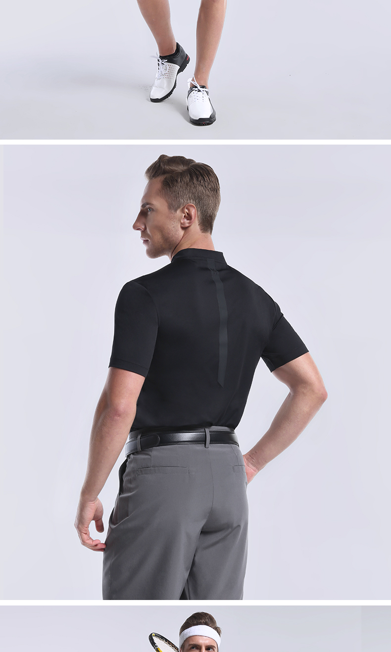 Fan Stick Áo thể thao Polo Áo thun nam ngắn tay áo thun Casual Slim Golf Thể thao nam hàng đầu - Áo polo thể thao áo polo oversize
