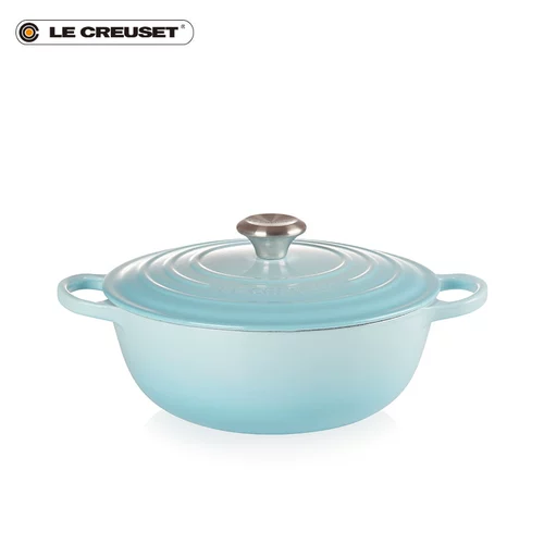 Французский Le Creuset Cool Import Black Emale Cast Iron Iron Pot 28 см в глубину