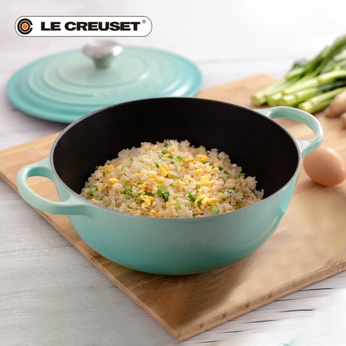 Французский Le Creuset Cool Import Black Emale Cast Iron Iron Pot 28 см в глубину