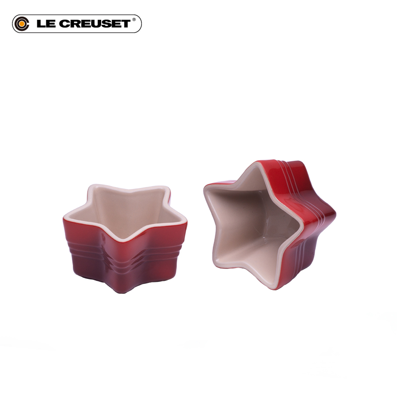 France cool color LE CREUSET stoneware pentagram baked pot gift 2 sets desserts creative lovely cherry red