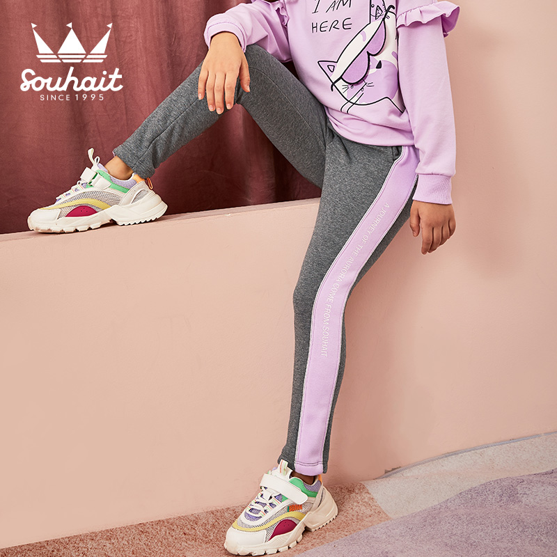 水孩儿 女童一体加绒针织运动长裤 天猫优惠券折后¥79包邮(¥139-60)加绒、不加绒105~170码多色可选