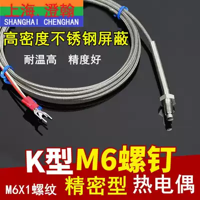 K-type M6 screw thermocouple Screw thermocouple J-type E Precision M6 temperature sensor WRNT-01 02