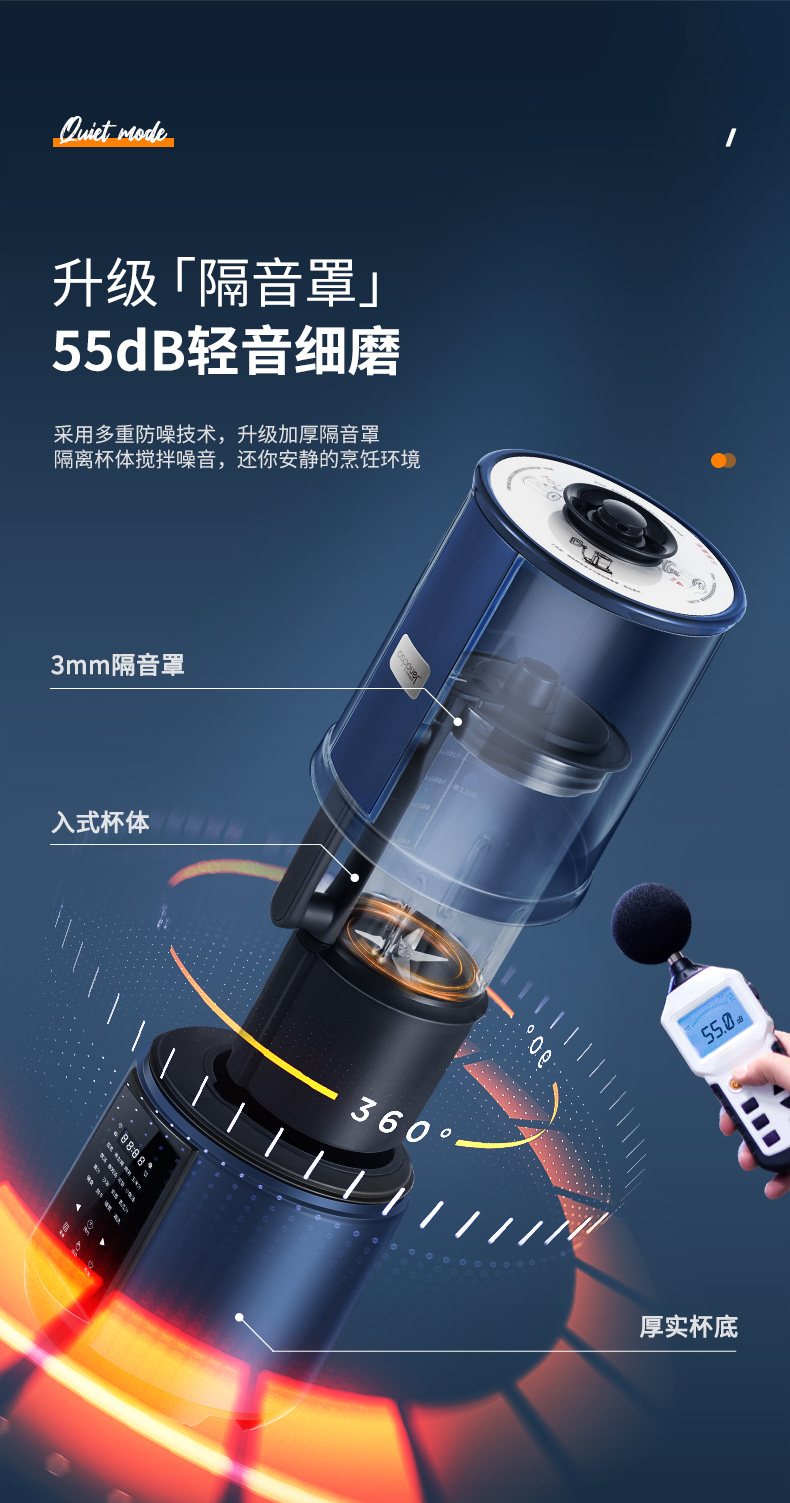 德国 欧索普尔 新一代升级降噪 智能变频破料理壁机 1.5L 图6