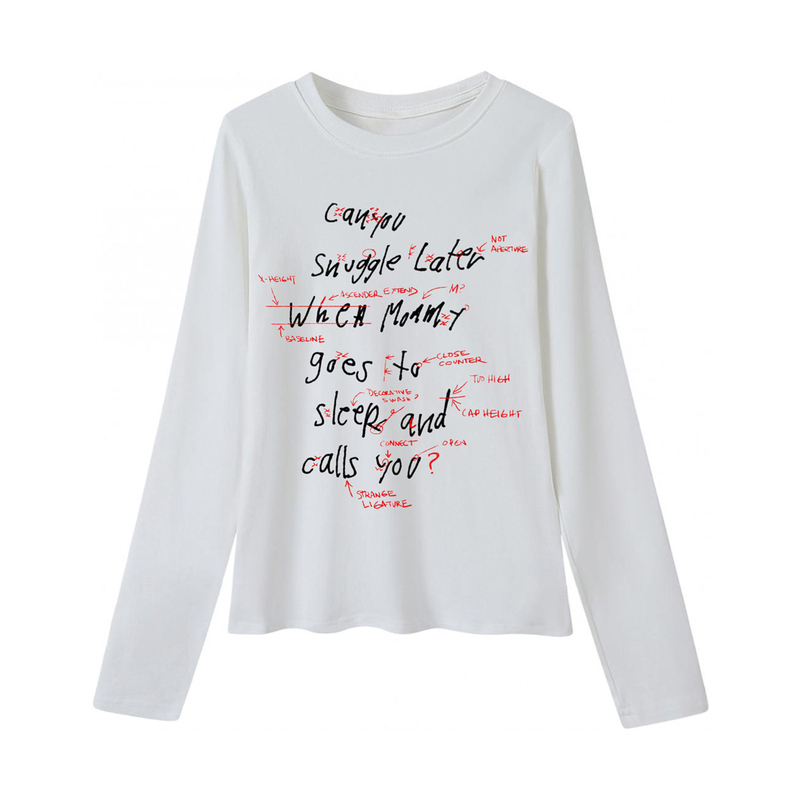 Mokacme Autumn New Long Sleeve Stretchy Sexy Spicy Girl Style Letter Print Long Sleeve Women's Fashion