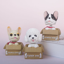 Shaking head carton dog car ornaments cartoon cute pet car ornaments Teddy method bucket Net red cake decoration ornaments