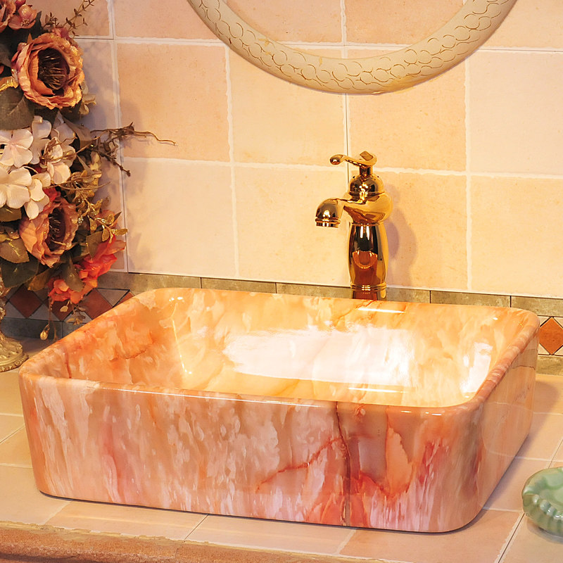Bathroom washbasin countertop basin square ceramic art basin washbasin basin basin bathroom washbasin marble