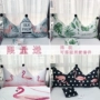 Mùa thu và mùa đông pha lê nhung in vương miện lớn gối giường đệm lại đệm giường của công chúa trái tim cô gái - Trở lại đệm / Bolsters chăn gối 2 trong 1 cho bé