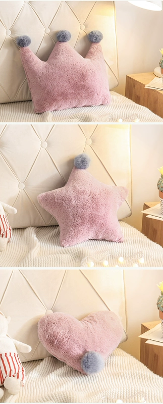 ins Angora thỏ thỏ tóc gối trên giường cô gái công chúa đáng yêu gió giường gối đệm sofa tựa lưng Thái - Trở lại đệm / Bolsters